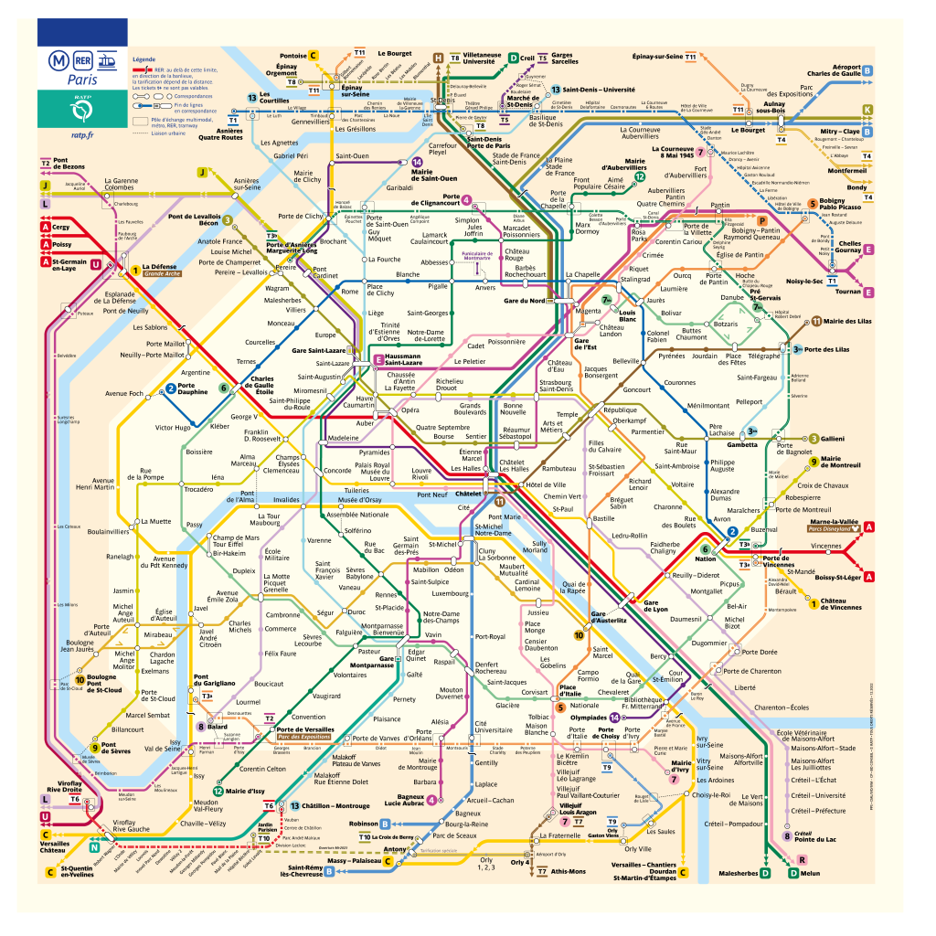 plan du metro parisien