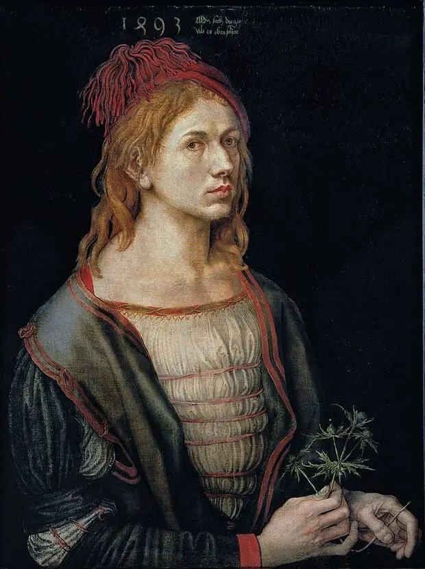 Portrait de l'artiste avec un chardon