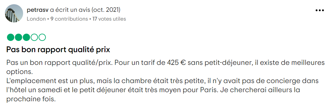 rapport qualité prix métropolitan