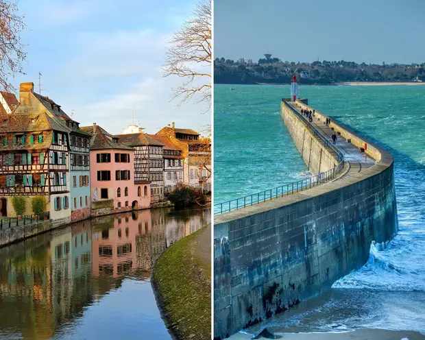 Lille à gauche - Saint-Malo à droite