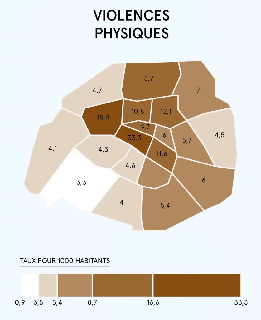 violences physiques à Paris par quartier