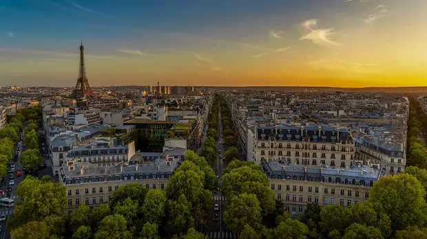 coucher de soleil sur Paris