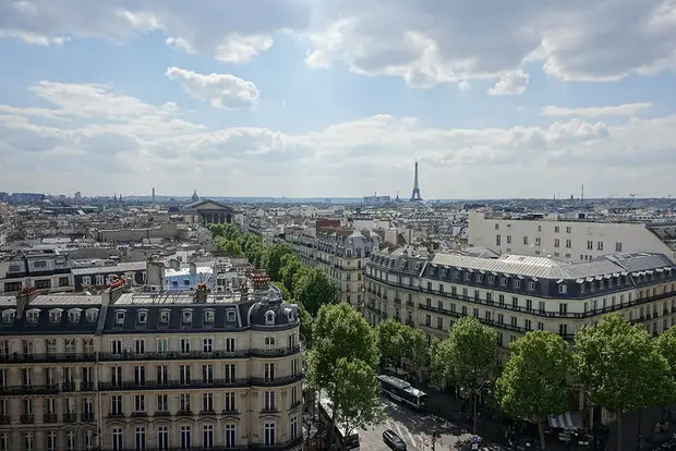 Vue de la terrasse du Printemps Haussmann