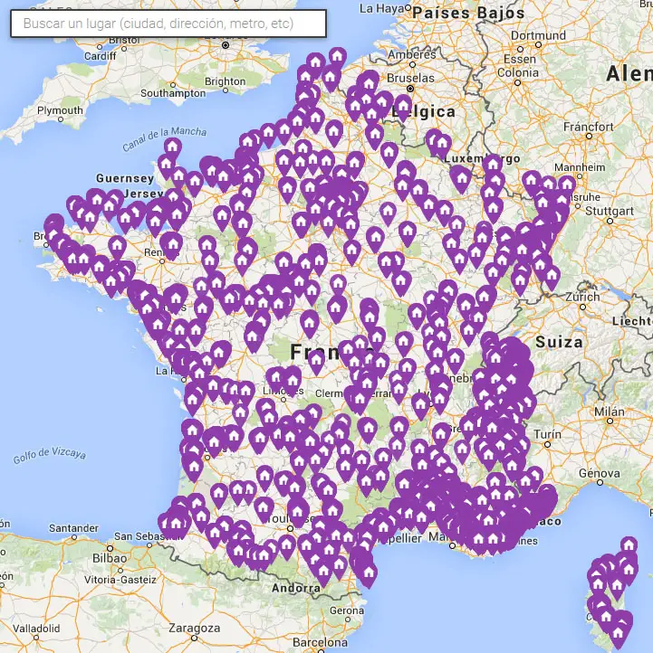 Búsqueda de hoteles en el mapa