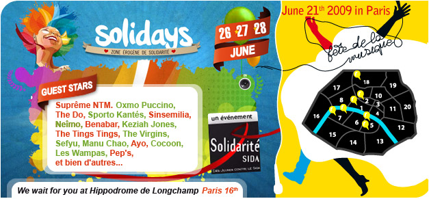 Solidays et la f&ecirc;te de la musique